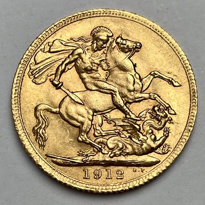 Lot 870 - 1912 full sovereign coin.