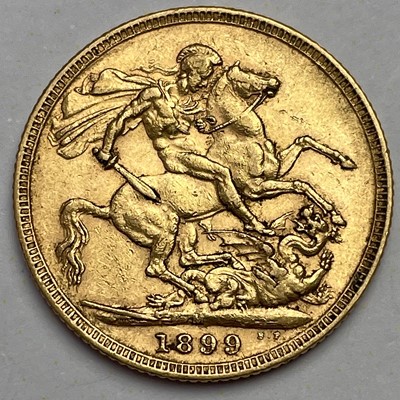 Lot 877 - Victoria 1899 full sovereign coin, Melbourne...