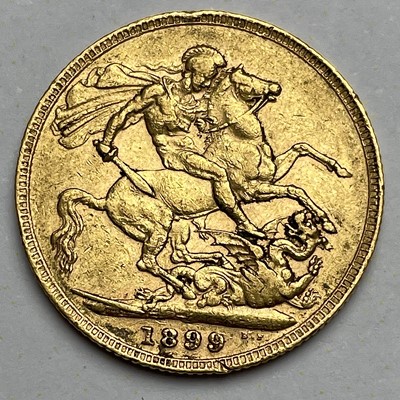 Lot 709 - Victoria 1899 full sovereign coin.