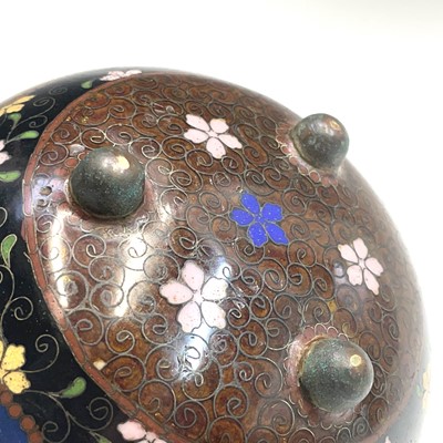 Lot 138 - Three Japanese cloisonne jars and covers,...