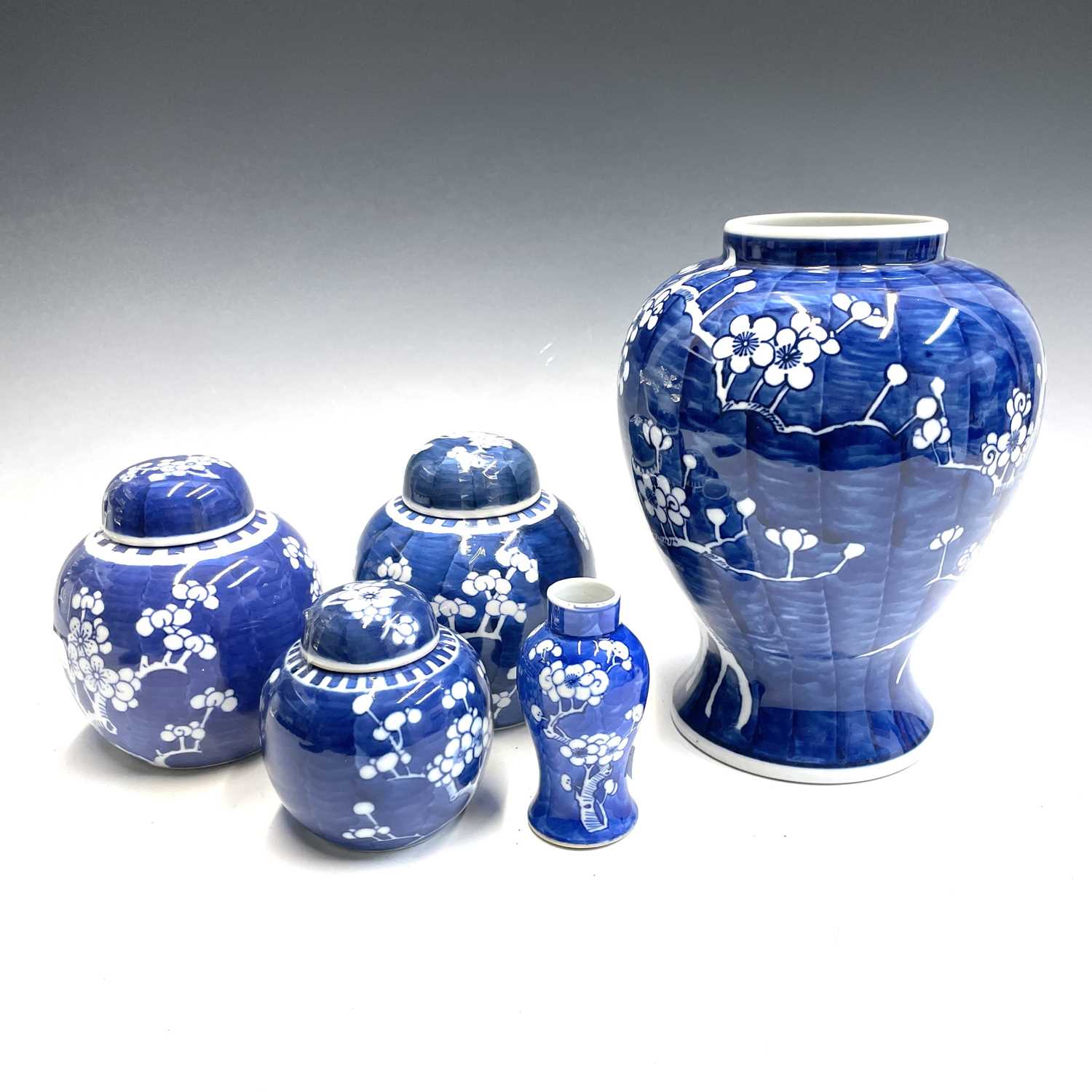 Lot 353 - A selection of Chinese prunus pattern...