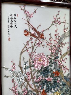 Lot 349 - A large Chinese porcelain plaque, 20th century,...