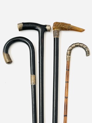 Lot 236 - A Victorian ebonised walking stick, with...