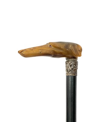 Lot 236 - A Victorian ebonised walking stick, with...