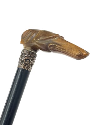 Lot 236 - A Victorian ebonised walking stick, with...