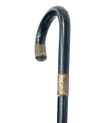 Lot 236 - A Victorian ebonised walking stick, with...