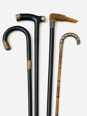 Lot 236 - A Victorian ebonised walking stick, with...