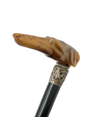 Lot 236 - A Victorian ebonised walking stick, with...