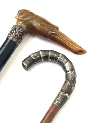 Lot 236 - A Victorian ebonised walking stick, with...