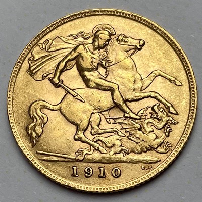 Lot 862 - A 1910 half sovereign coin.