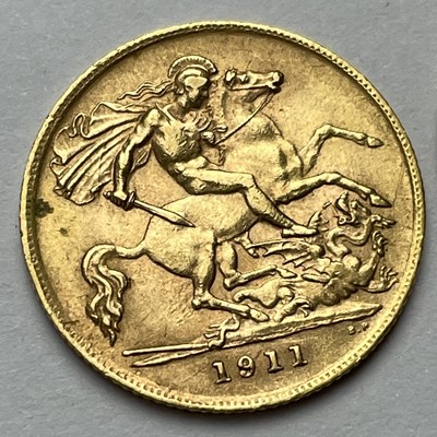 Lot 661 - Two half sovereign coins, 1911 and 1912.