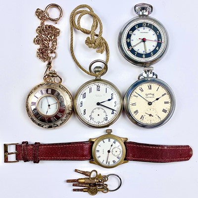 Lot 937 - Three nickel cased crown wind pocket watches...