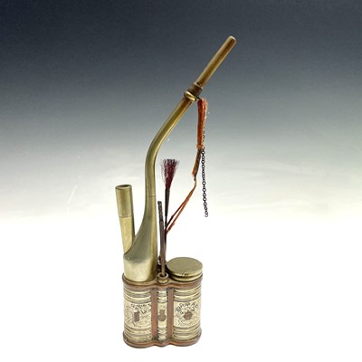 Lot 350 - A Chinese paktong opium pipe, early 20th...