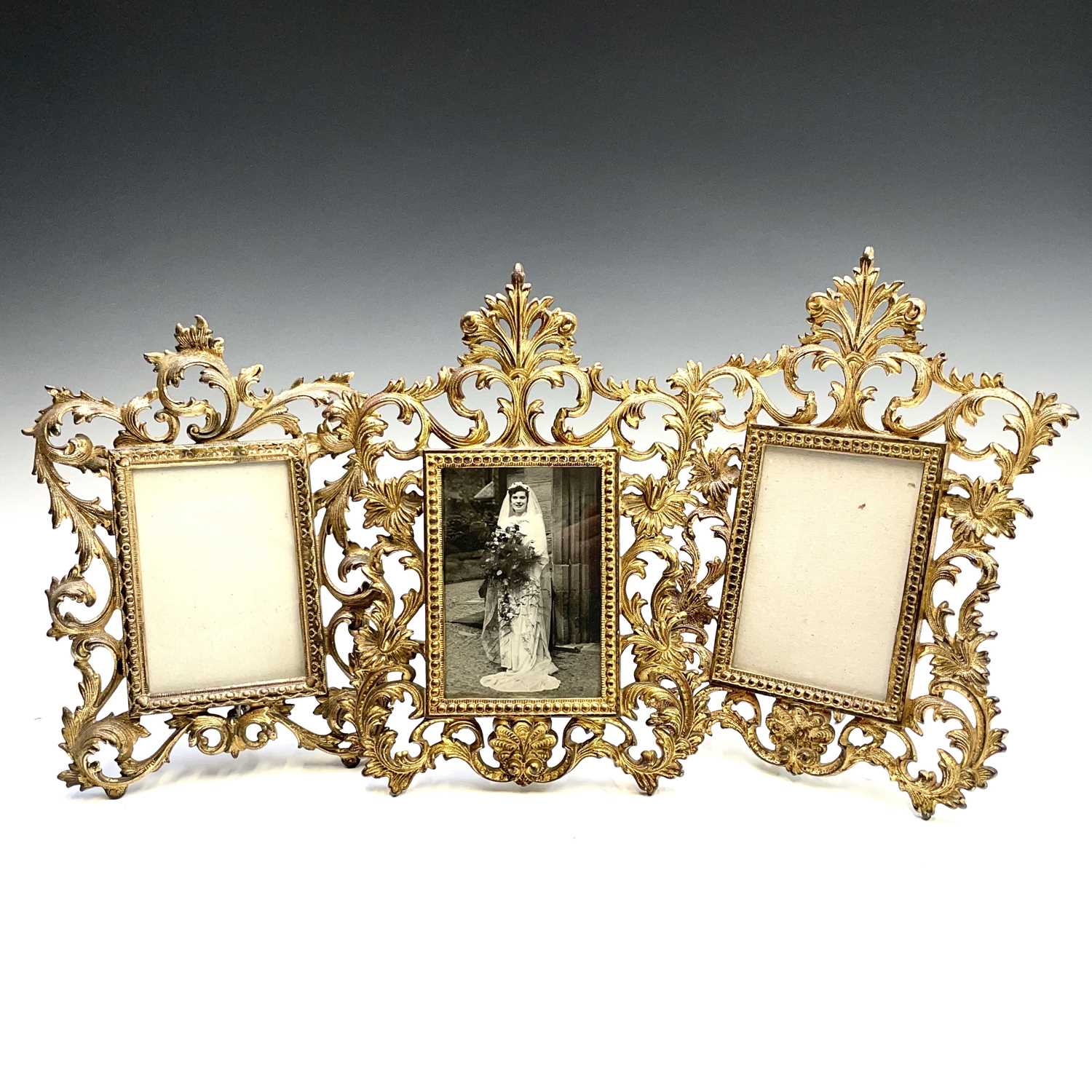 Lot 42 - Three 19th century French cast brass gilded...