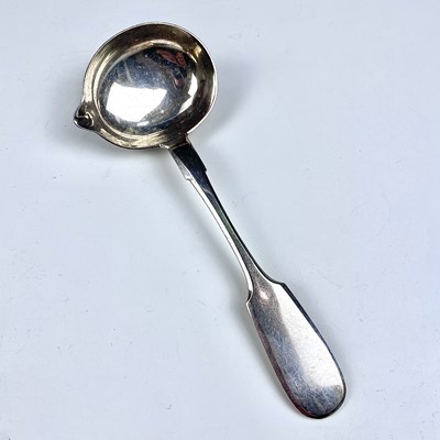 Lot 154 - A Russian silver sauce ladle, 84 zolotnik mark,...