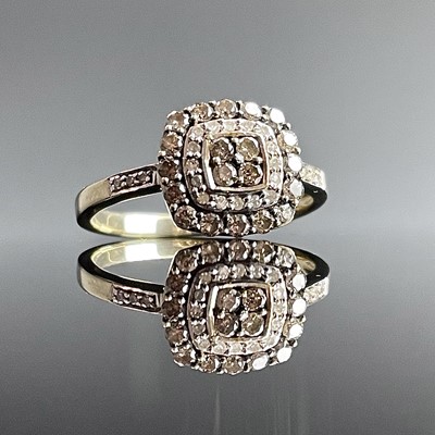 Lot 797 - A 9ct diamond cluster ring, size P, weight 2.63g.