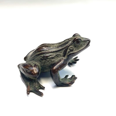 Lot 356 - A Japanese bronze model of a frog. Meiji...