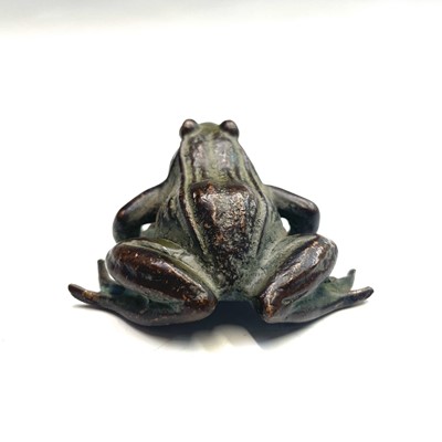 Lot 356 - A Japanese bronze model of a frog. Meiji...