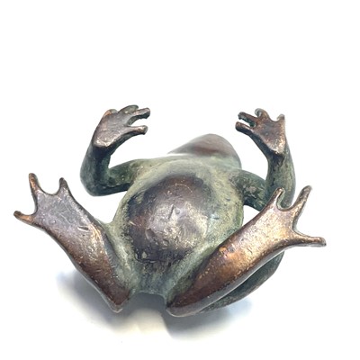 Lot 356 - A Japanese bronze model of a frog. Meiji...