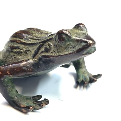 Lot 356 - A Japanese bronze model of a frog. Meiji...