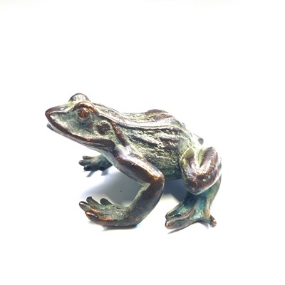 Lot 356 - A Japanese bronze model of a frog. Meiji...