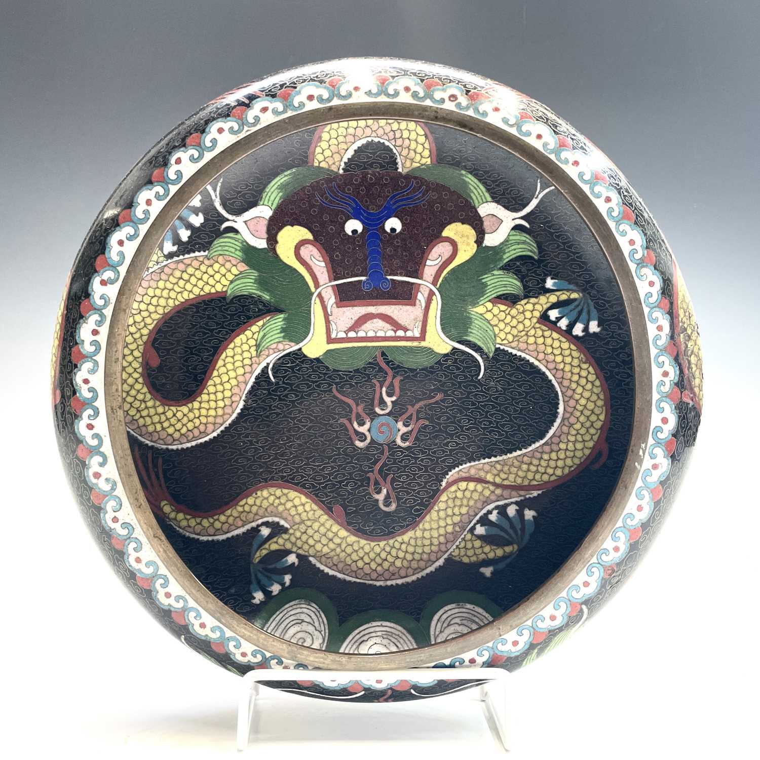 Lot 74 - A Chinese cloisonne shallow bowl, 19th century,...