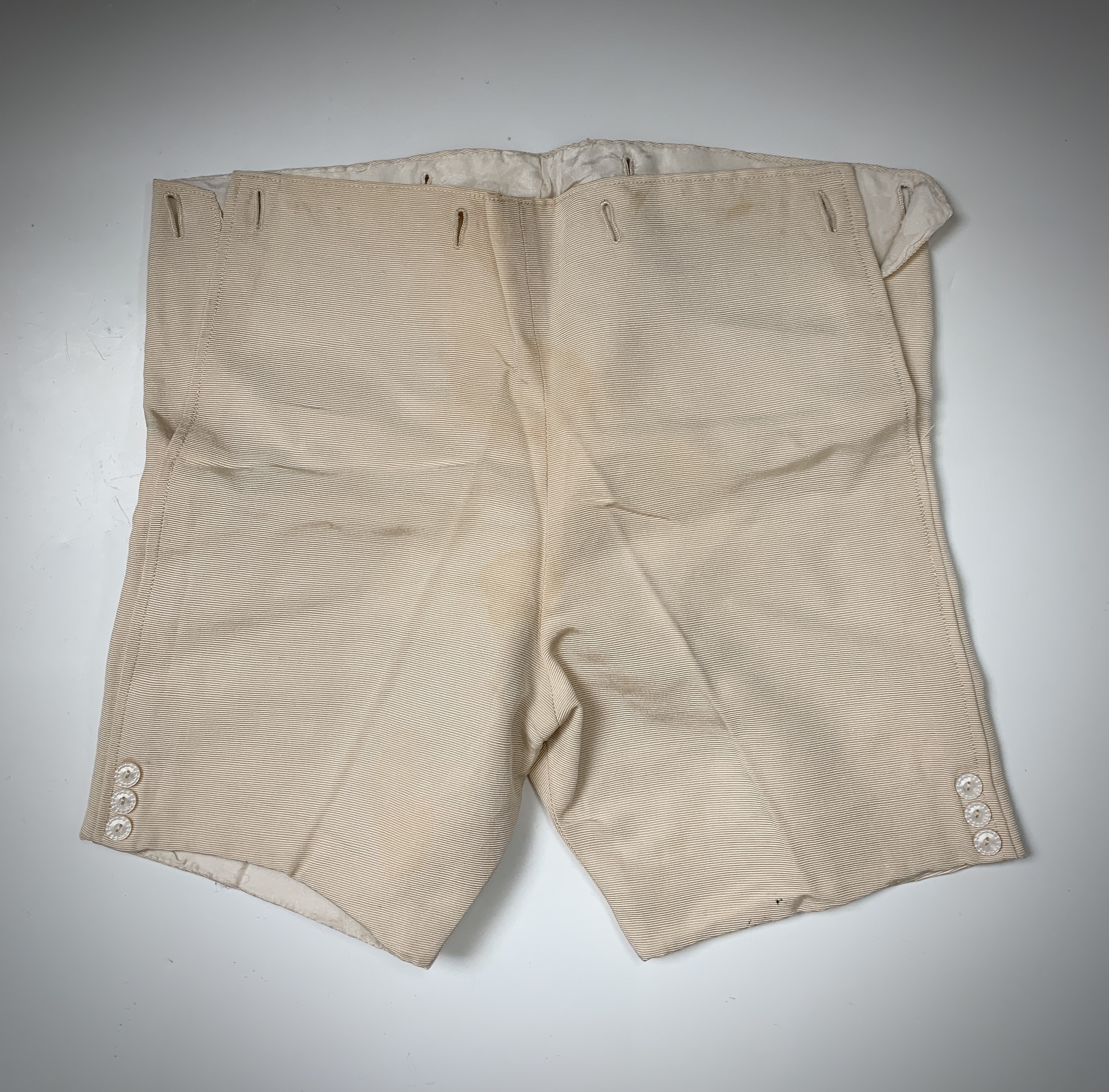 Lot 2806 - A pair of child's silk breeches with a name
