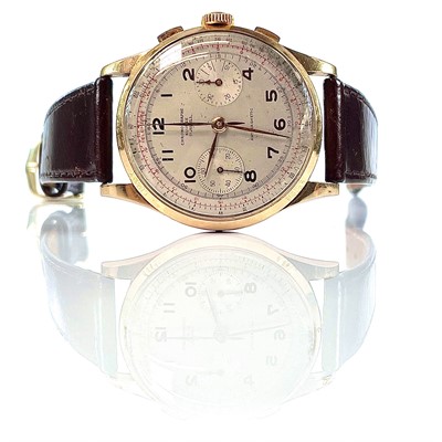 Lot 346 - An 18ct gold chronograph, the unattributed...