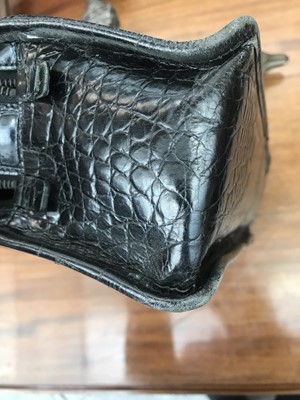 Lot 1046 - Prada, a black crocodile skin leather handbag,...