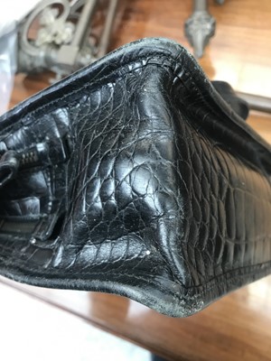 Lot 1046 - Prada, a black crocodile skin leather handbag,...