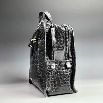 Lot 1046 - Prada, a black crocodile skin leather handbag,...