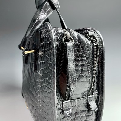 Lot 1046 Prada a black crocodile skin leather