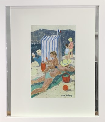 Lot 692 - Yann REBECQ (1955) Beach Tent Watercolour...