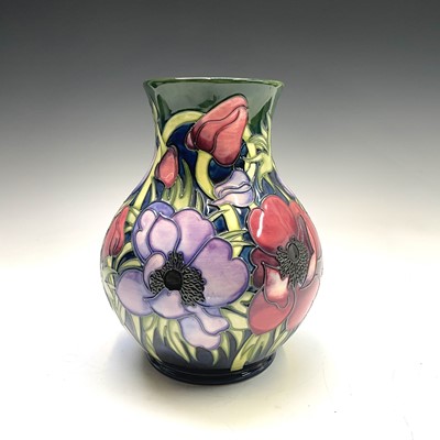 Lot 1053 - A Moorcroft anemone pattern vase, dated 2002,...