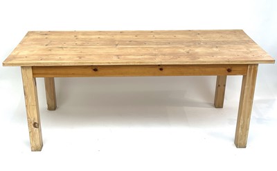 Lot 3093 - A pine rectangular kitchen table, mid 20th...