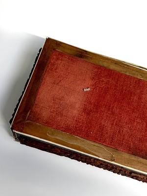 Lot 1050 - Two Anglo Indian sandalwood and sadeli work...
