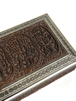 Lot 1050 - Two Anglo Indian sandalwood and sadeli work...