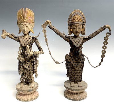 Lot 425 - Two Balinese kepeng style figures, 20th...