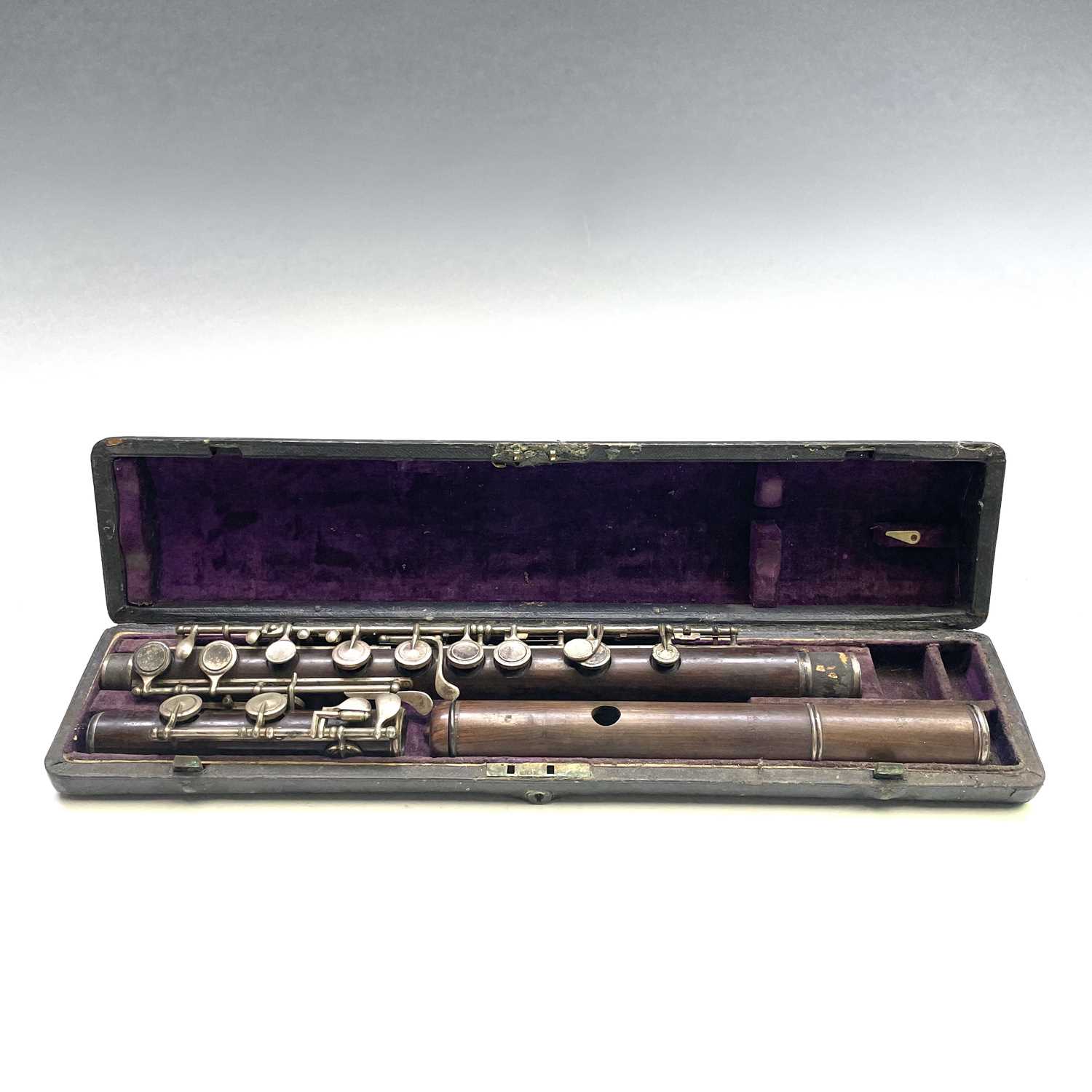 Lot 367 - Two sections of a 19th century flute by Rudall,...