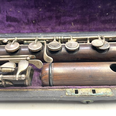 Lot 367 - Two sections of a 19th century flute by Rudall,...