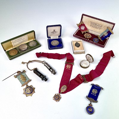 Lot 247 - Medallions, Medals, Whistles, etc. Comprising...