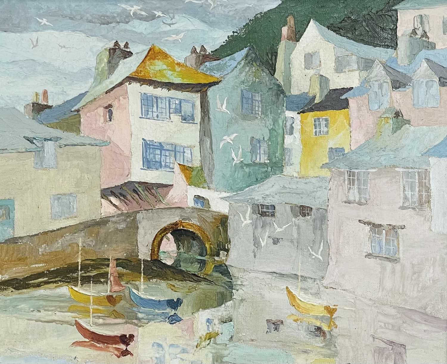 Lot 217 - Frederick T.W. COOK (1907-1982) Polperro Oil...