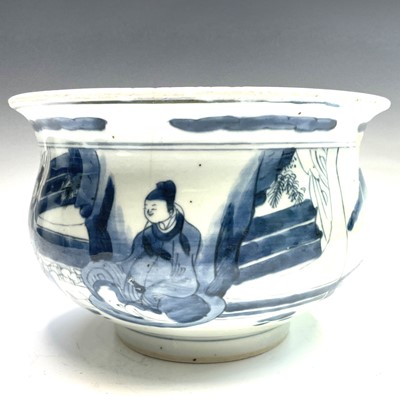 Lot 433 - A Chinese provincial blue and white porcelain...