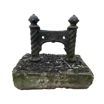 Lot 601 - Victorian cast iron gothic design boot scraper,...