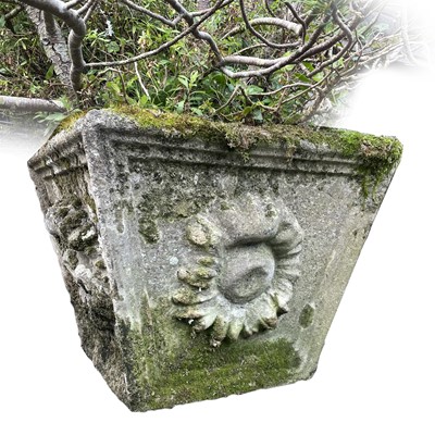 Lot 611 - A large reconstituted stone planter cast with...