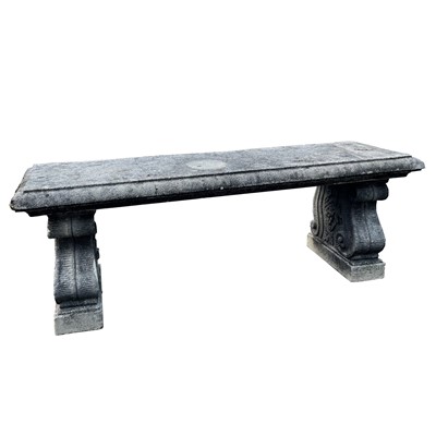 Lot 617 - A reconstituted stone bench of neoclassical...