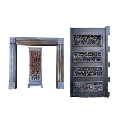 Lot 620 - Two cast iron grills in the Victorian manner,...