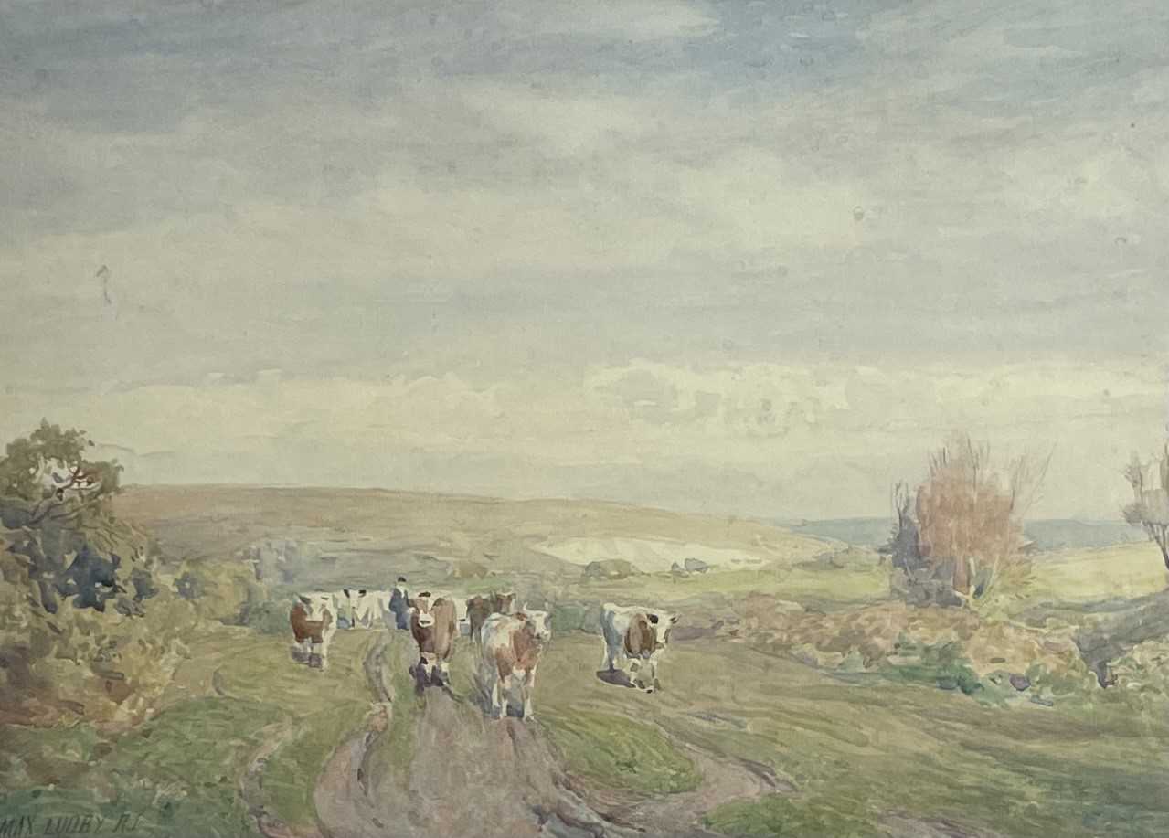 Lot 665 - Max LUDBY (1858-1943) Homeward Watercolour