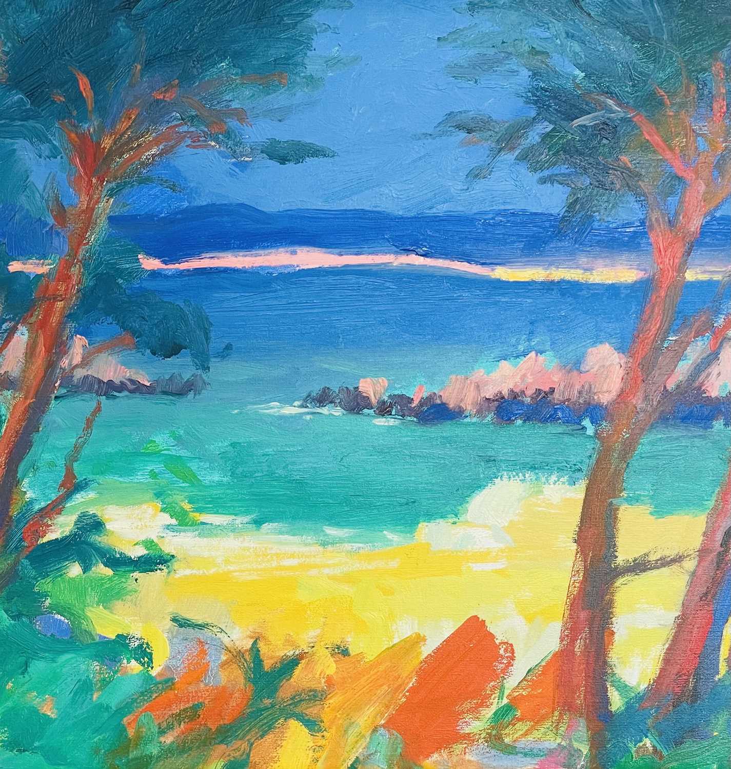 Lot 333 - John MILLER (1931-2002) Tresco Pine Trees Oil...