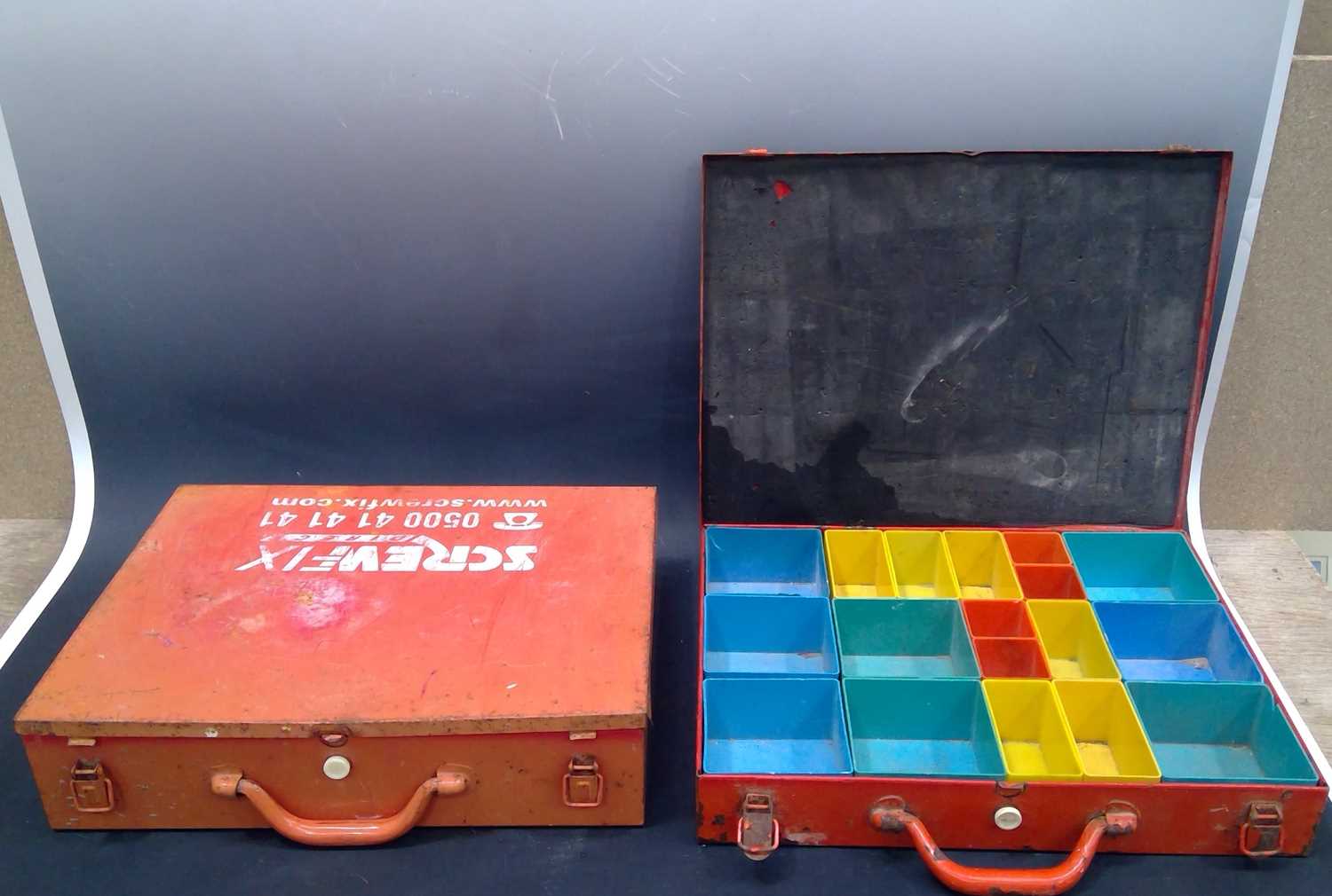 Lot 284 Three Metal Screwfix Storage Boxes. 44cm by